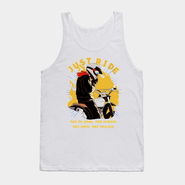 Just Ride Tank Top by Artthree Studio